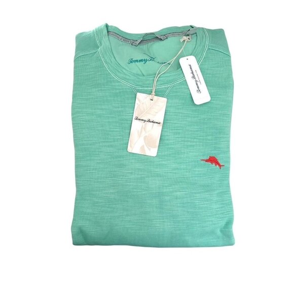 Tommy Bahama Turquoise Big Tall Tobago Bay Crew Neck Sweatshirt Sz 4XL New - Picture 3 of 8
